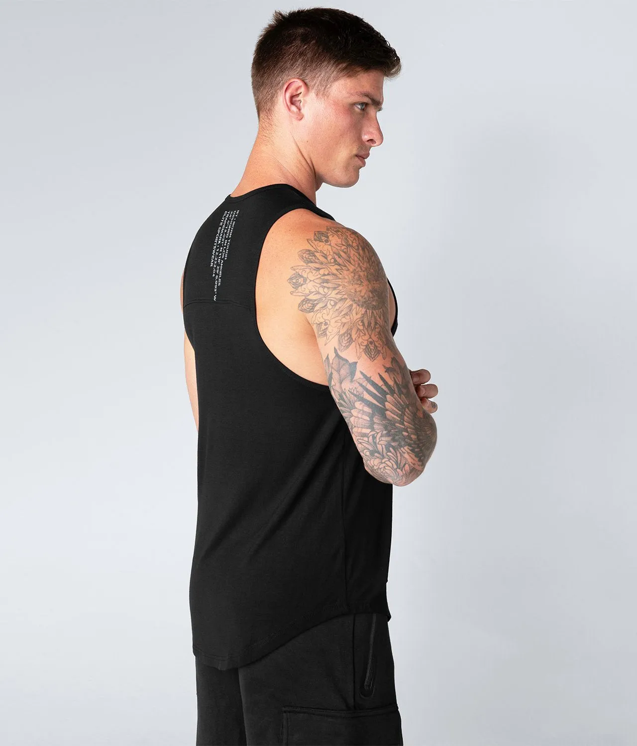 Born Tough Core Fit Black Running Tank Top for Men