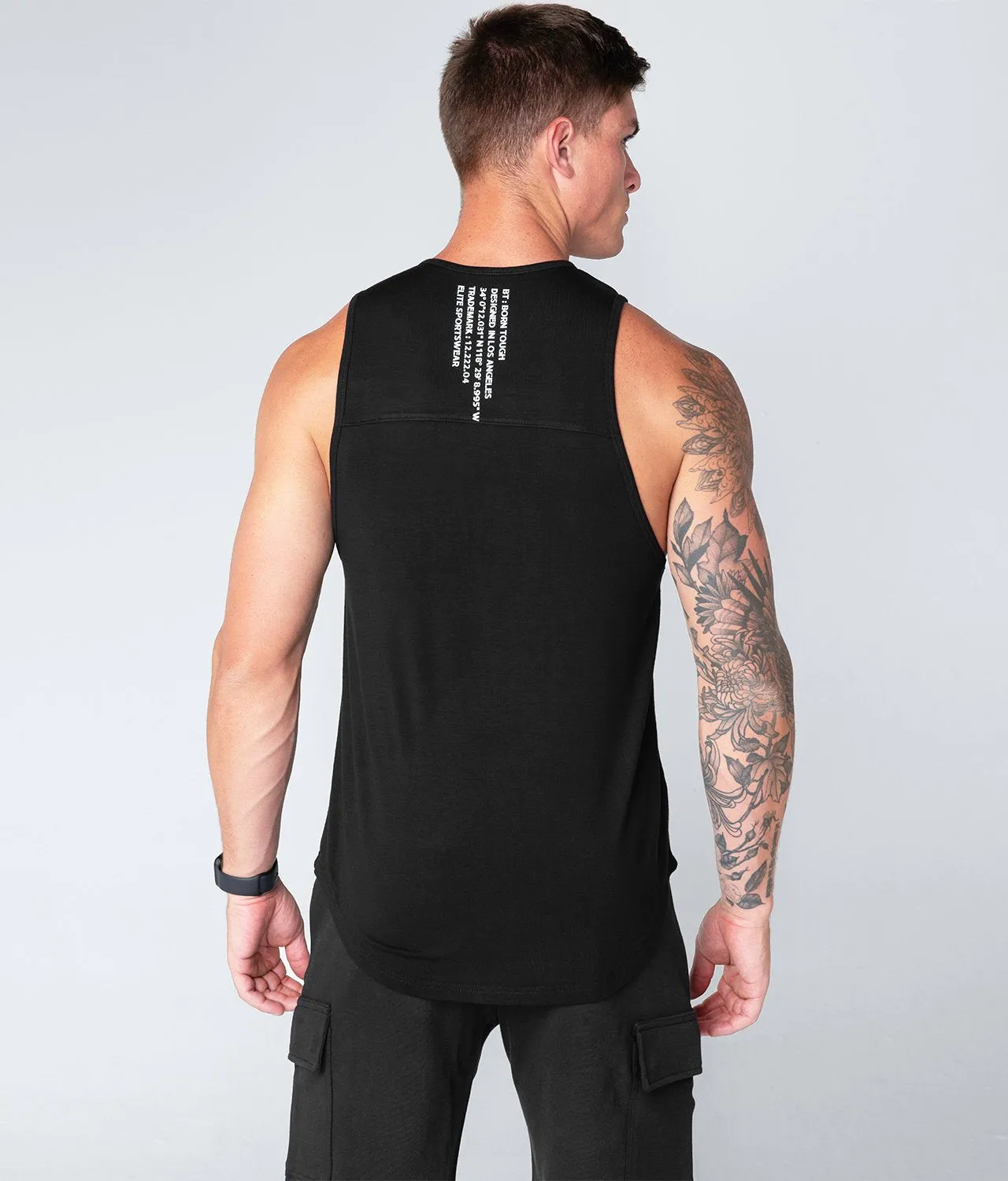 Born Tough Core Fit Black Running Tank Top for Men