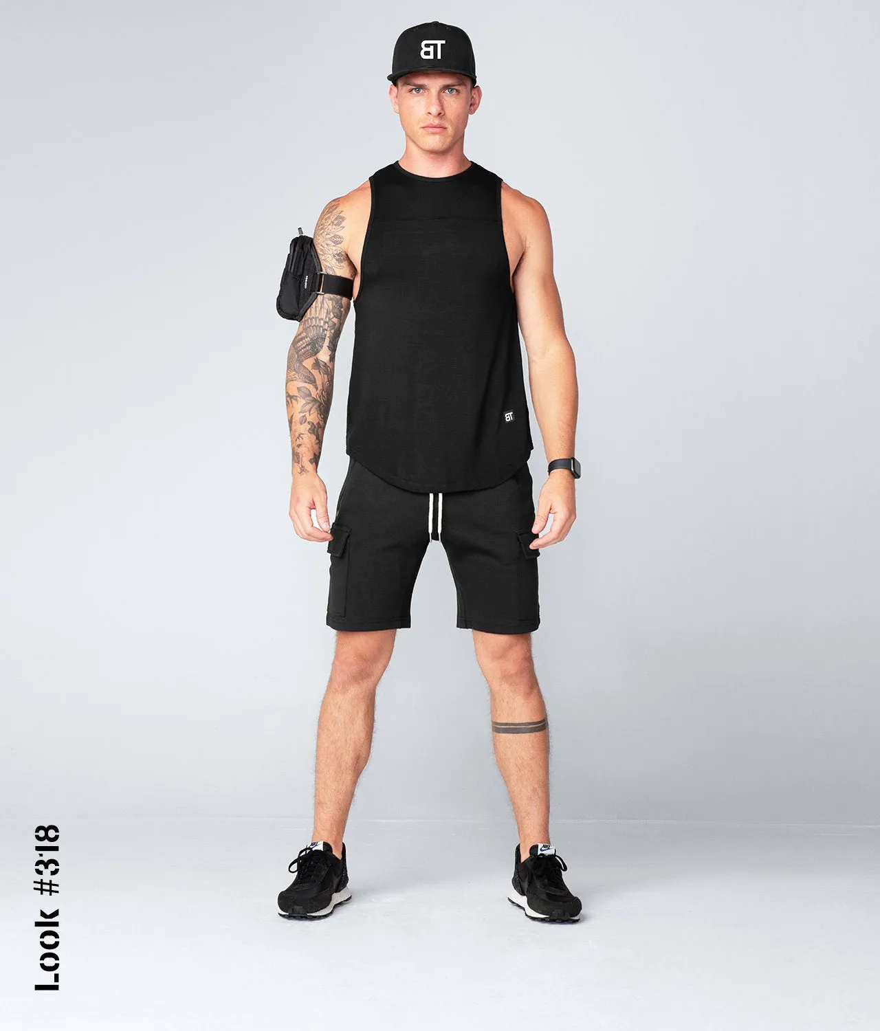 Born Tough Core Fit Black Running Tank Top for Men