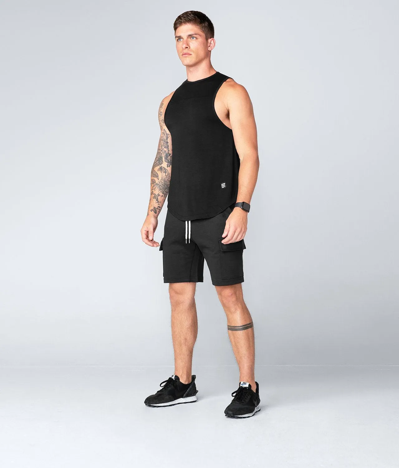 Born Tough Core Fit Black Running Tank Top for Men