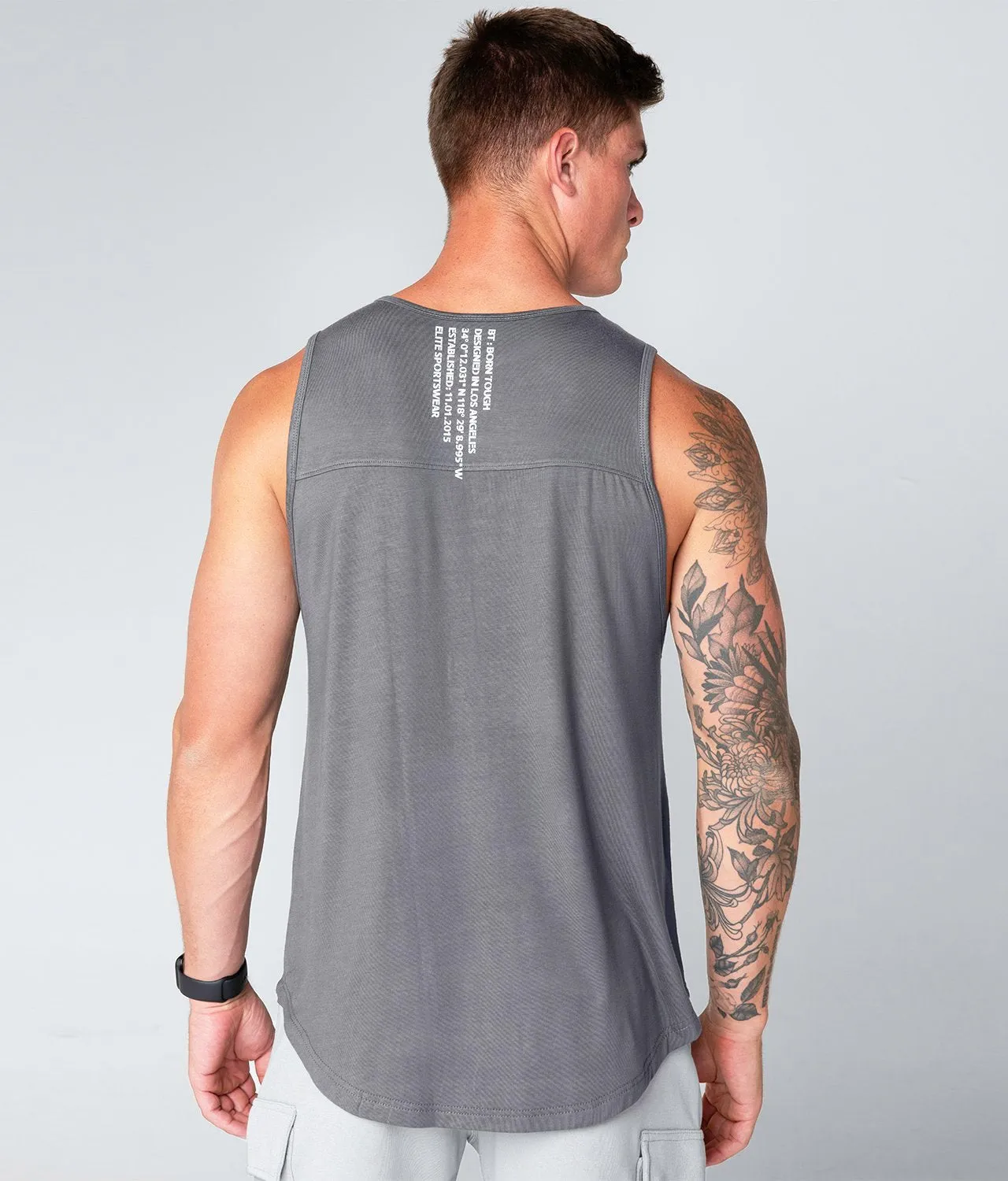 Born Tough Core Fit Gray Athletic Tank Top for Men