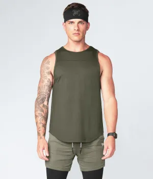 Born Tough Core Fit Military Green Athletic Tank Top for Men