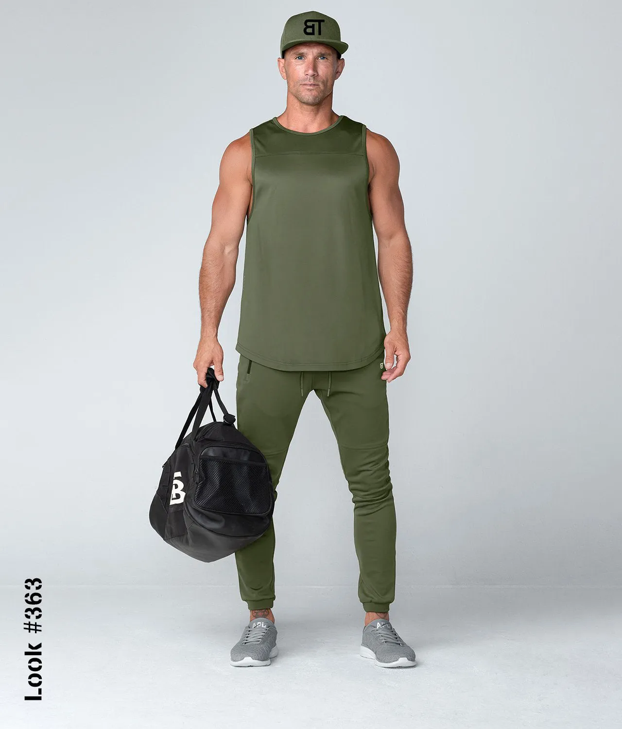 Born Tough Momentum Athletic Tank Top For Men Military Green