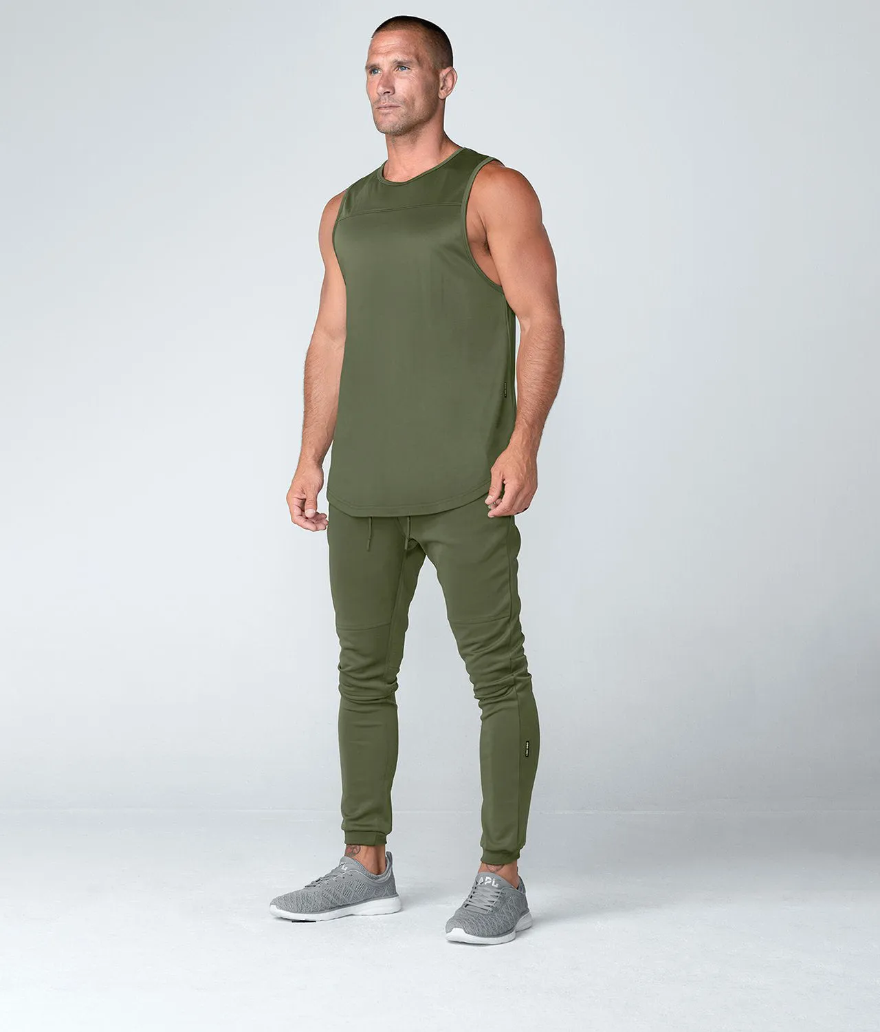 Born Tough Momentum Athletic Tank Top For Men Military Green