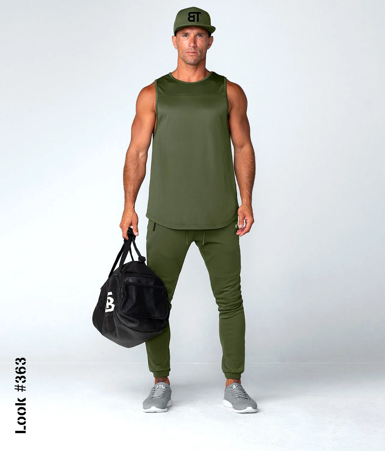 Born Tough Momentum Athletic Tank Top For Men Military Green