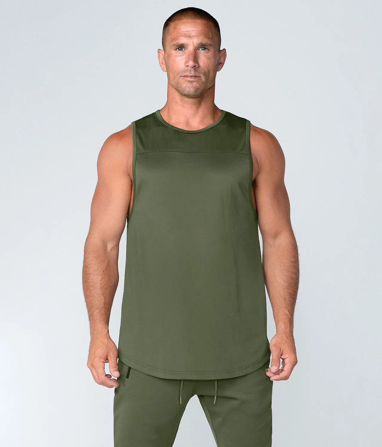 Born Tough Momentum Crossfit Tank Top For Men Military Green