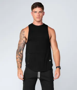 Born Tough Zippered Black Athletic Tank Top for Men