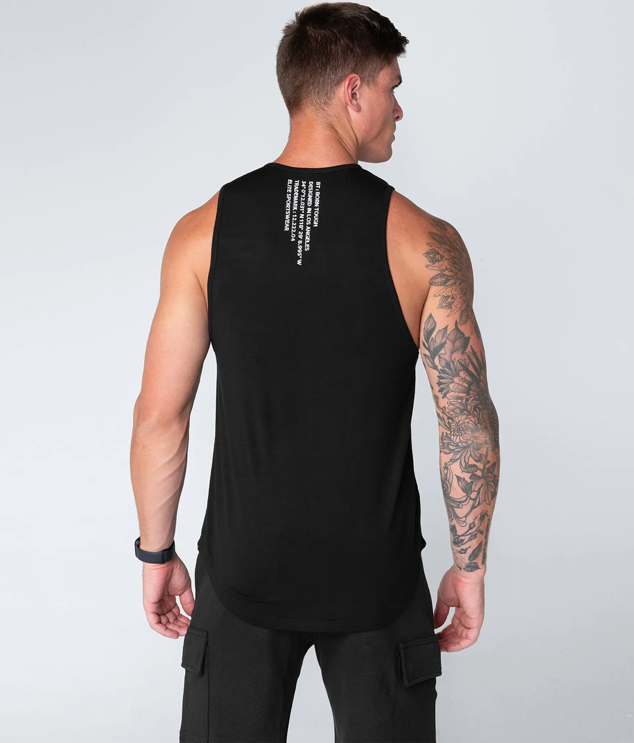 Born Tough Zippered Black Athletic Tank Top for Men