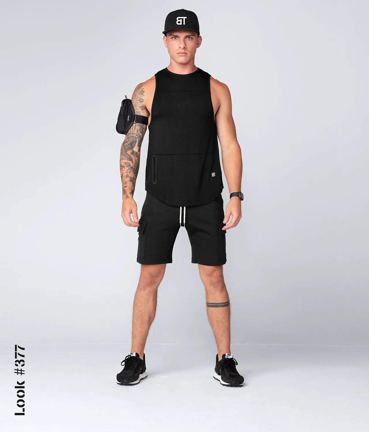 Born Tough Zippered Black Athletic Tank Top for Men