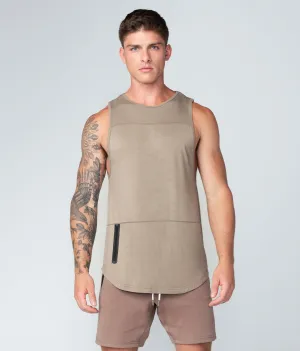 Born Tough Zippered Lunar Rock Athletic Tank Top for Men