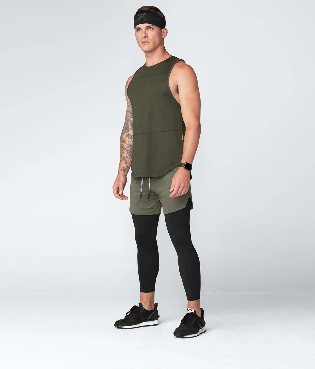 Born Tough Zippered Military Green Bodybuilding Tank Top for Men