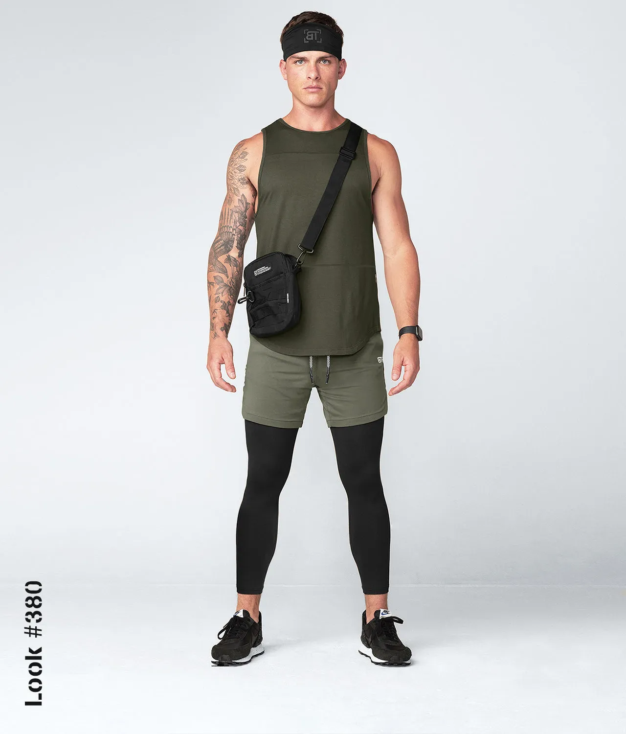 Born Tough Zippered Military Green Bodybuilding Tank Top for Men