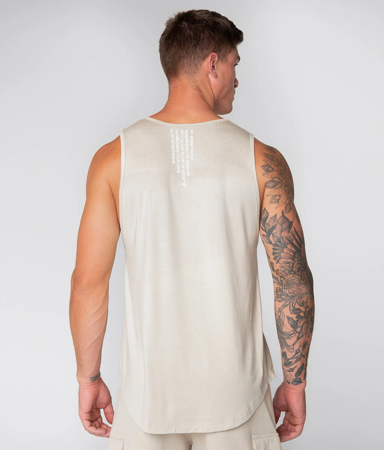 Born Tough Zippered Stone Crossfit Tank Top for Men