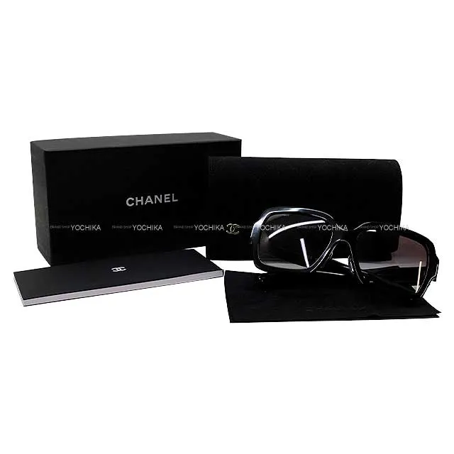 CHANEL sunglass Pearl Coco mark Octagon Noir (Black)[EXCELLENT][Authentic]