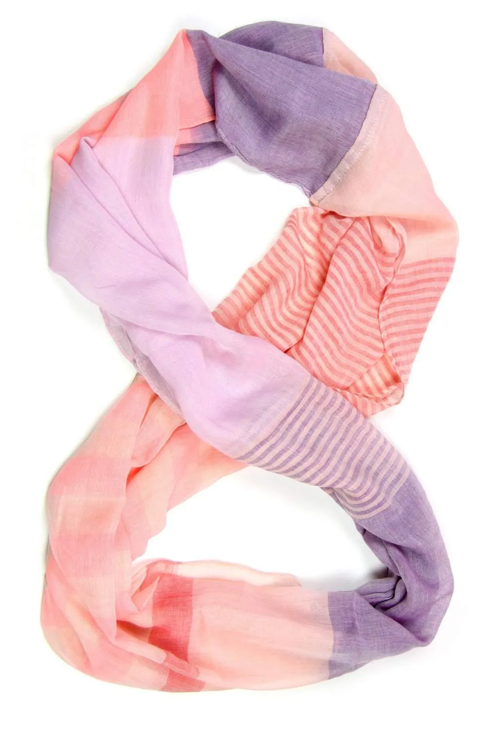 Circle Scarf / Pastel Peach Purple / Unisex