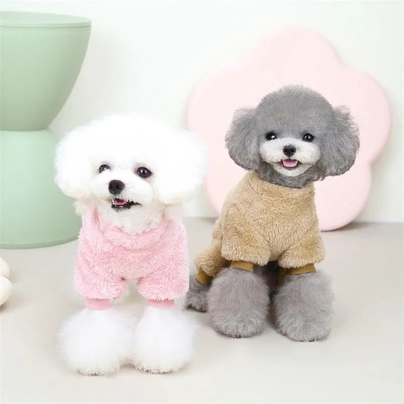 Cozy Puppy Fleece Jumpsuit - Stylish Coat for Small & Medium Dogs, Perfect for Chihuahuas, French Bulldogs & Yorkies!