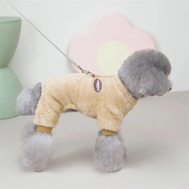 Cozy Puppy Fleece Jumpsuit - Stylish Coat for Small & Medium Dogs, Perfect for Chihuahuas, French Bulldogs & Yorkies!