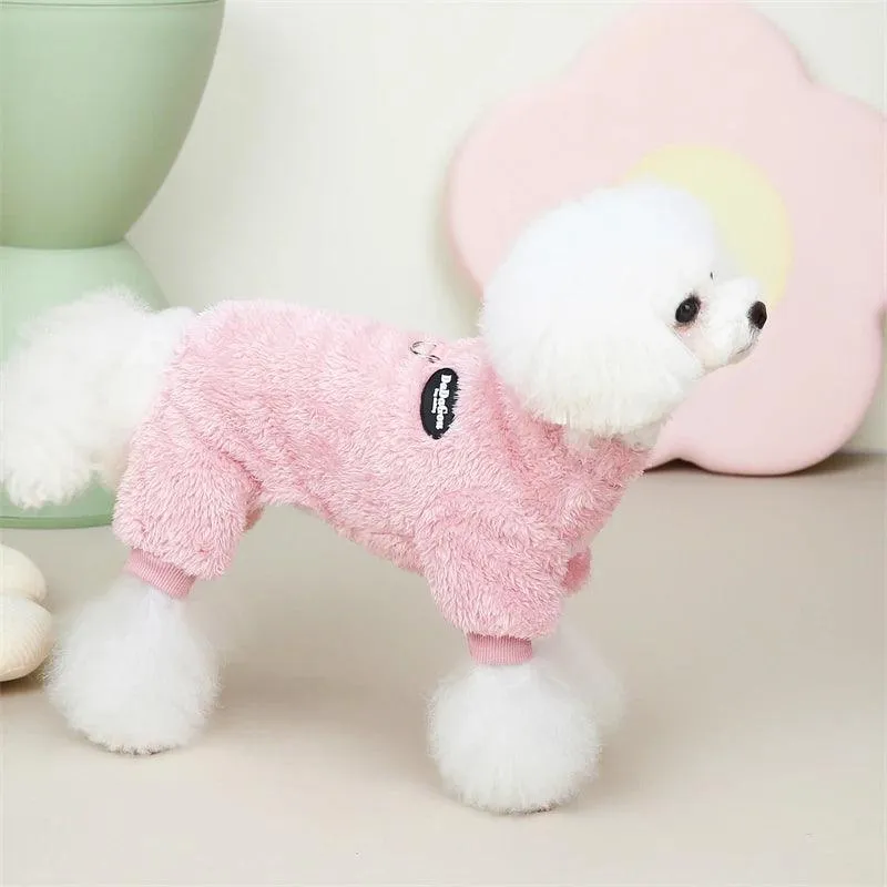 Cozy Puppy Fleece Jumpsuit - Stylish Coat for Small & Medium Dogs, Perfect for Chihuahuas, French Bulldogs & Yorkies!