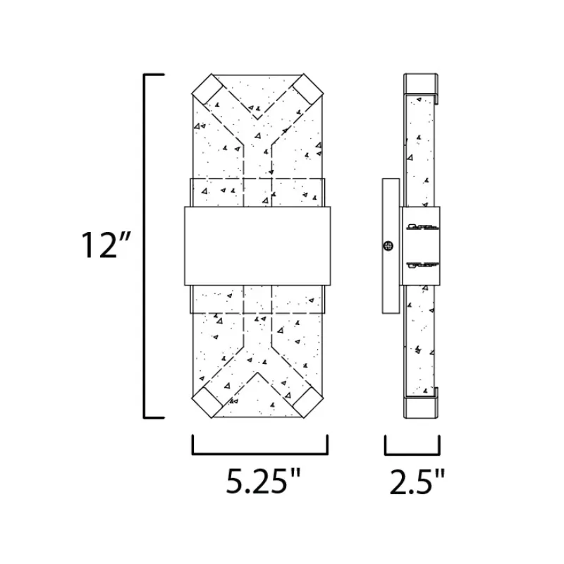 ET2 E30132 Rune 2-lt 12" Tall LED Outdoor Wall Sconce