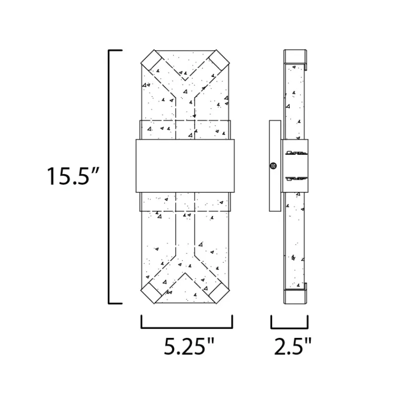 ET2 E30134 Rune 2-lt 16" Tall LED Outdoor Wall Sconce