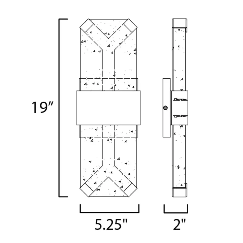 ET2 E30136 Rune 2-lt 19" Tall LED Outdoor Wall Sconce