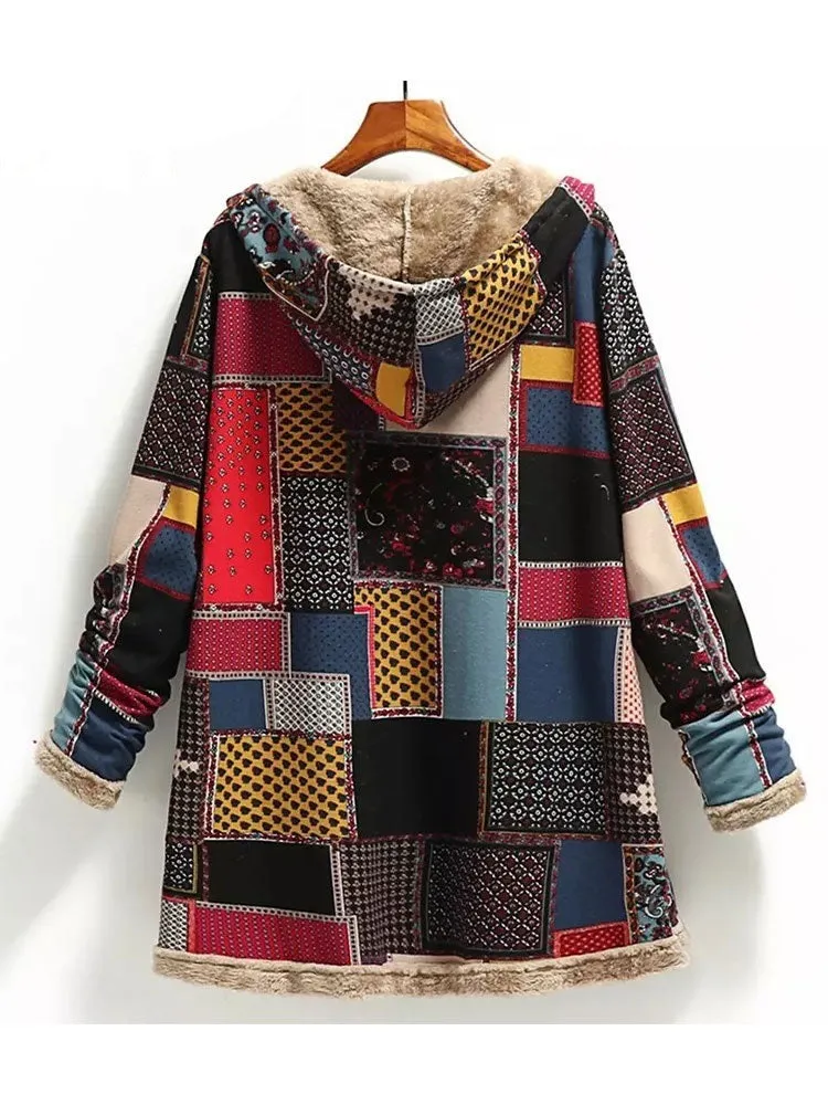 Fleece Hooded Boho Coat