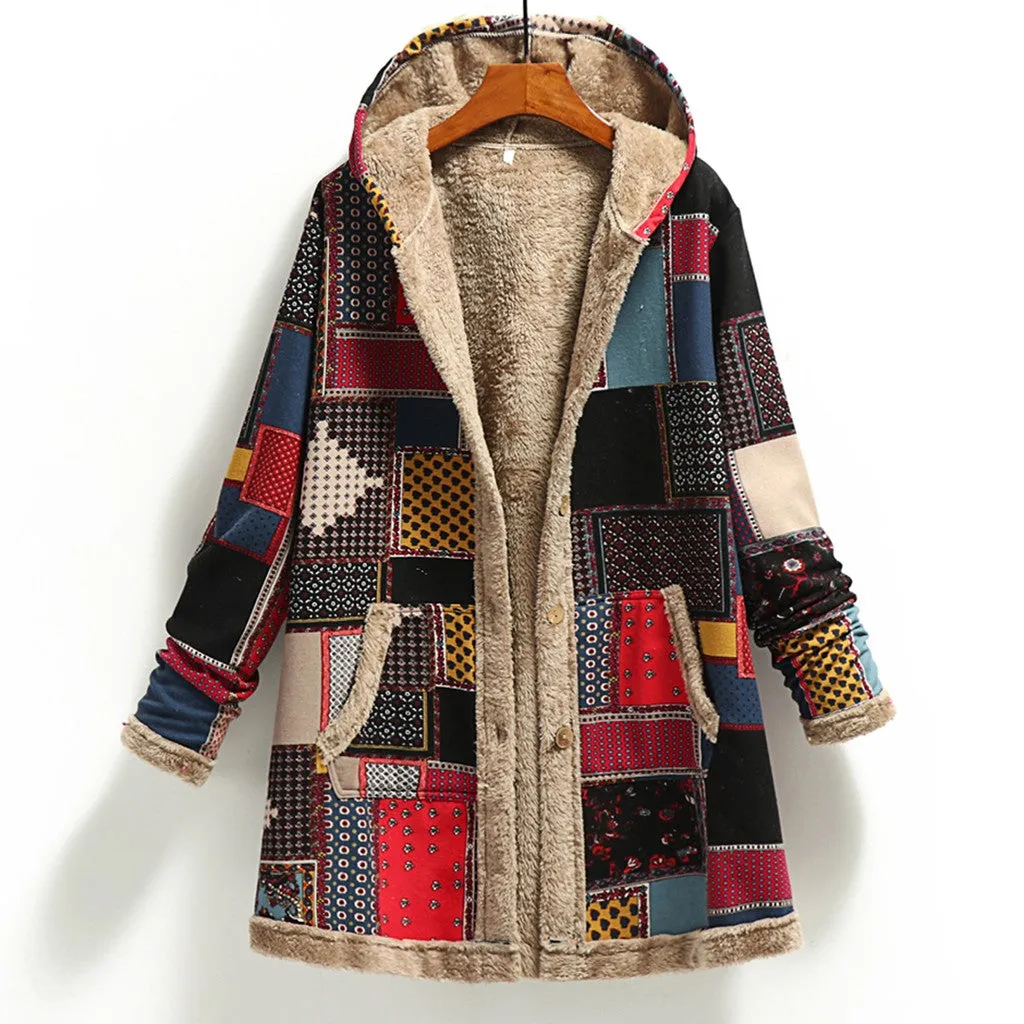 Fleece Hooded Boho Coat