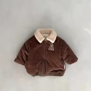 Fleece-Lined Thick Corduroy Coat