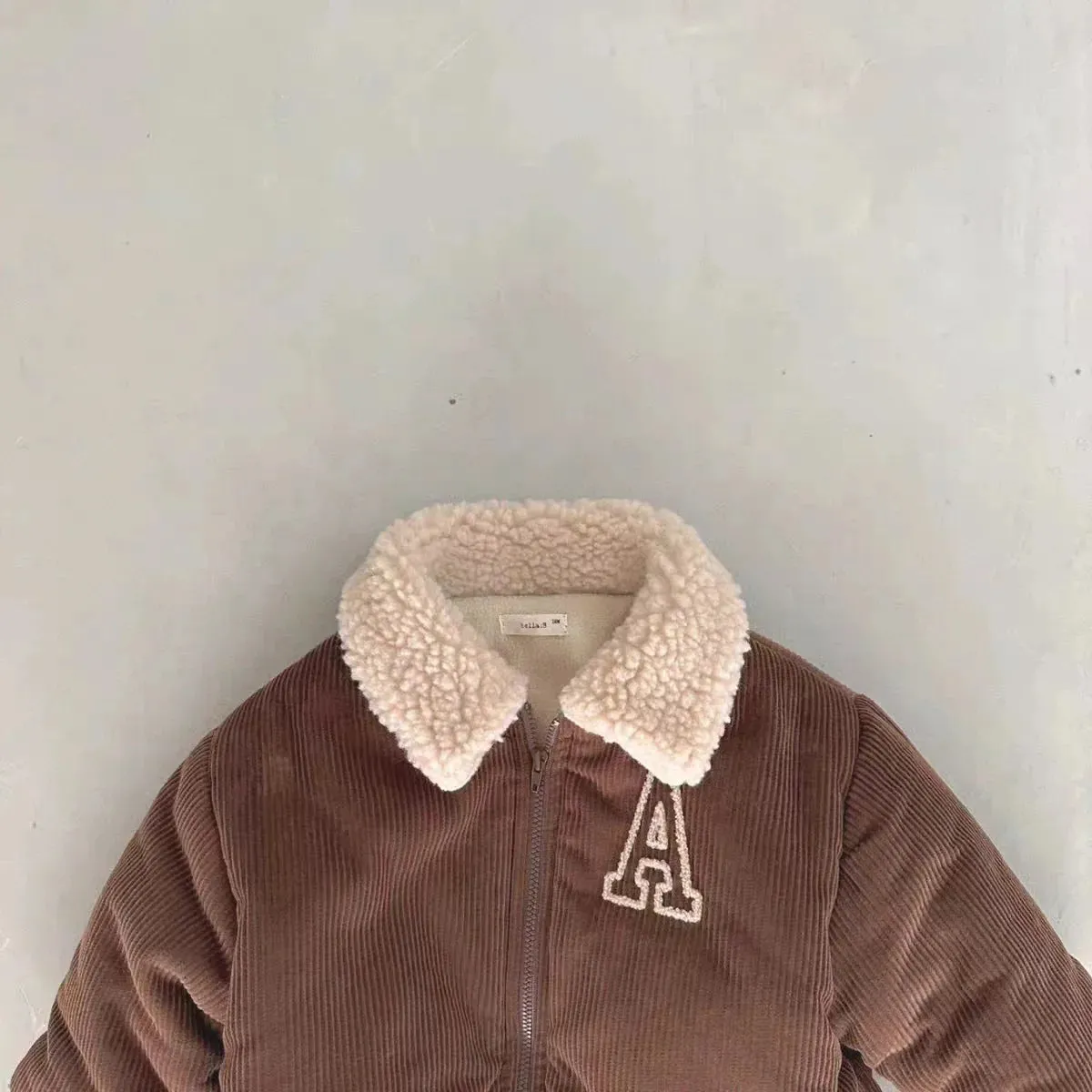 Fleece-Lined Thick Corduroy Coat