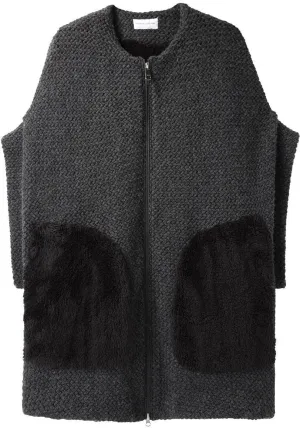 Fur Pocket Knit Jacket