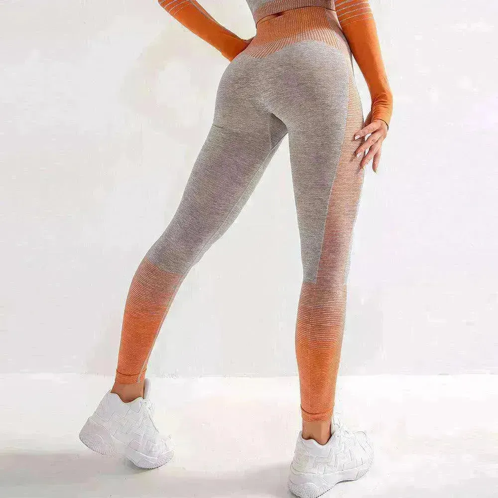 Gym High Waist Leggings Women Knitted Workout Running Yoga Pants