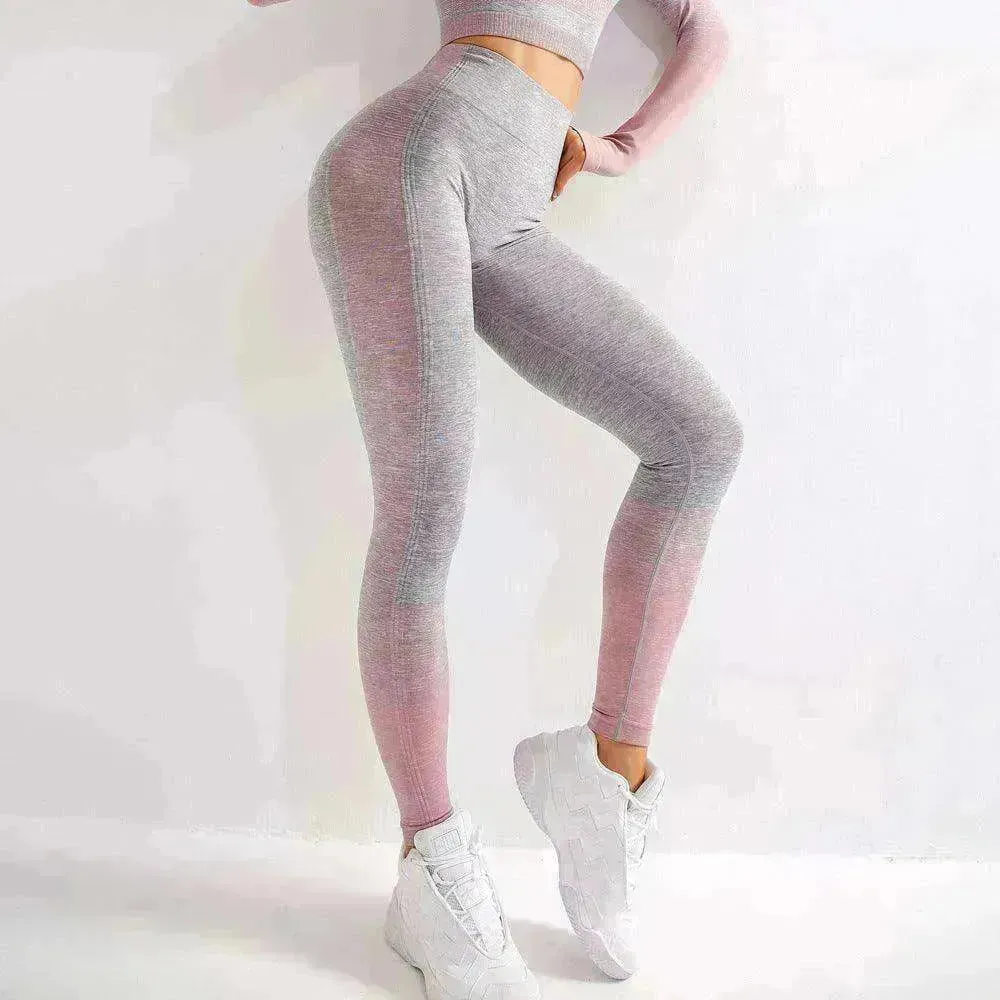 Gym High Waist Leggings Women Knitted Workout Running Yoga Pants