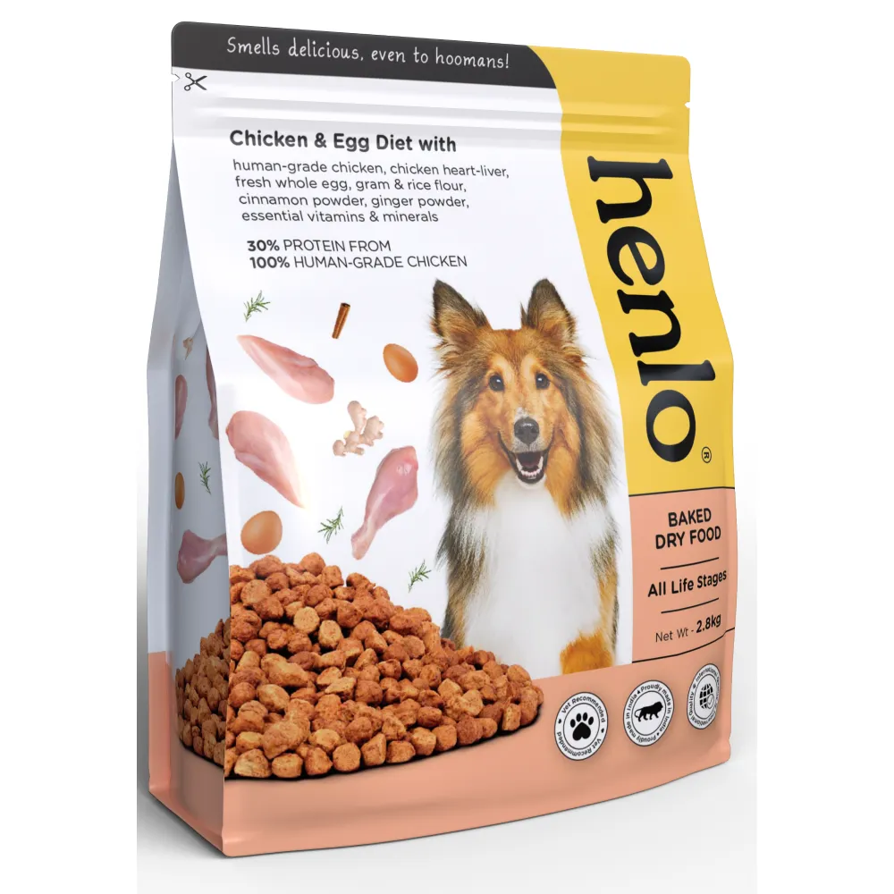 Henlo Chicken and Egg Baked Dry Food for Adult Dogs & Puppies and Pedigree Dentastix Oral Care (Large Breed) Dog Treats Combo