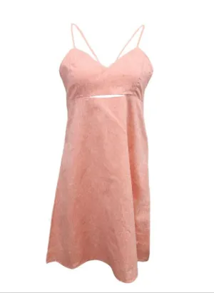 HoodLamb Women's Coral Babydoll A-Line Hemp Dress 420 NWT