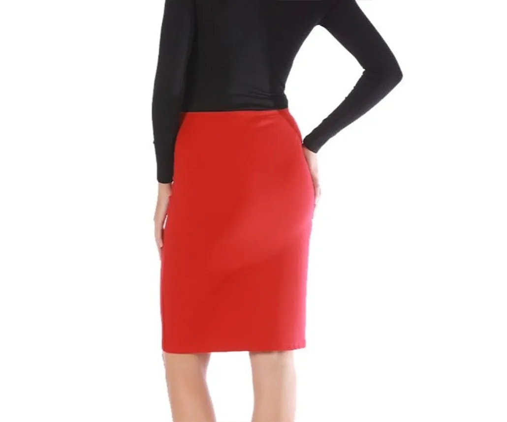 InstantFigure Short Pencil Skirt with Elastic Waist 168024