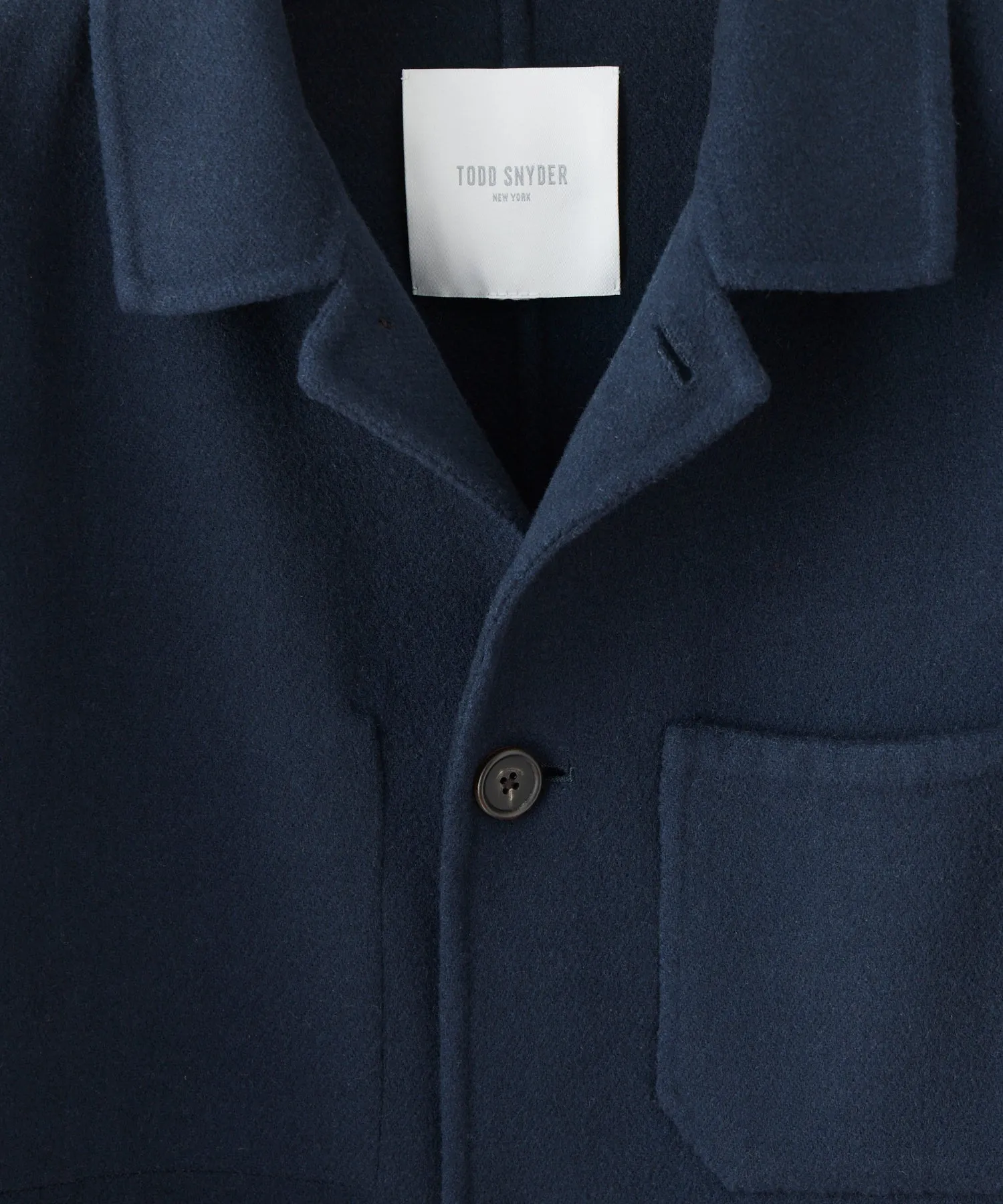 Italian Cashmere Chore Coat in Navy