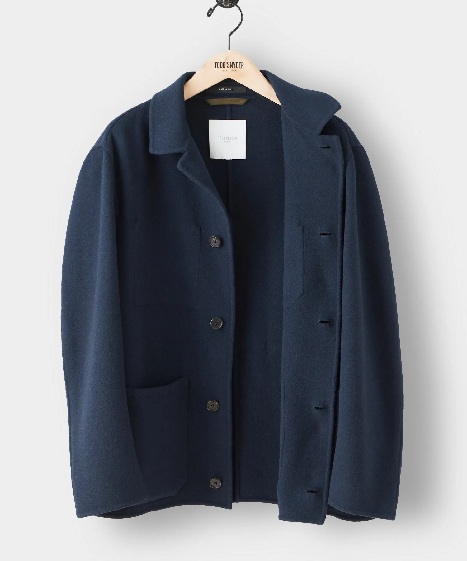 Italian Cashmere Chore Coat in Navy