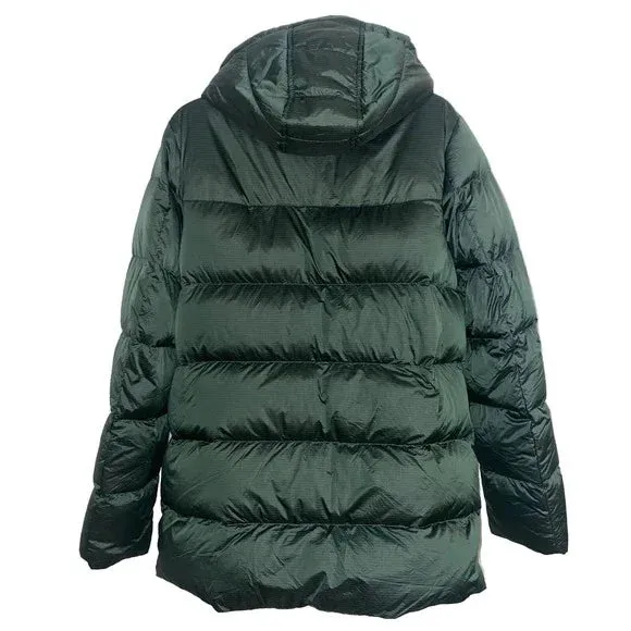 Lands' End Green Wide Channel Down Hooded Women's Jacket