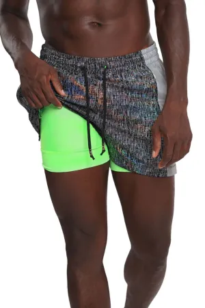 Mens Drawstring Shorts with Liner - Matrix