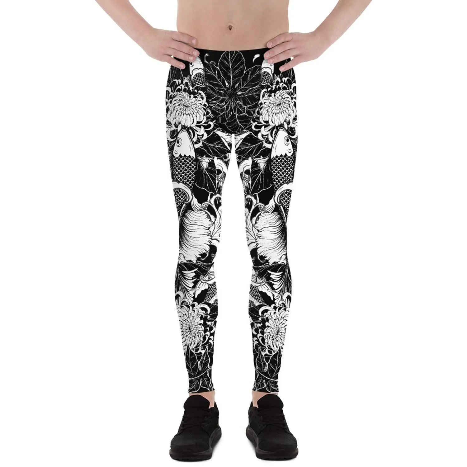 Men's Koi Fish Design Active Performance Leggings