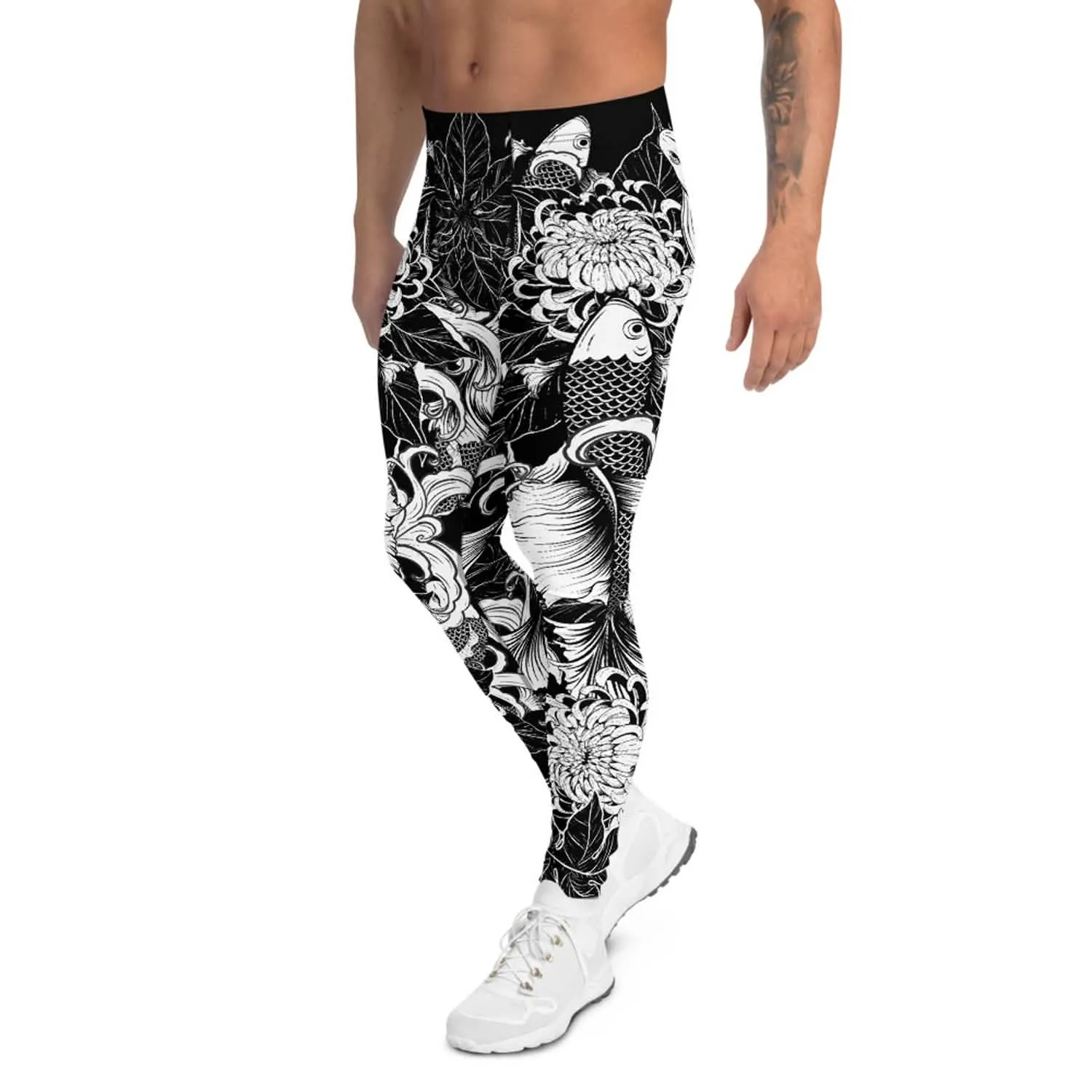 Men's Koi Fish Design Active Performance Leggings