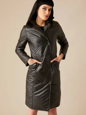 Michela Waterproof Gabardine and Thindown Coat, Charcoal