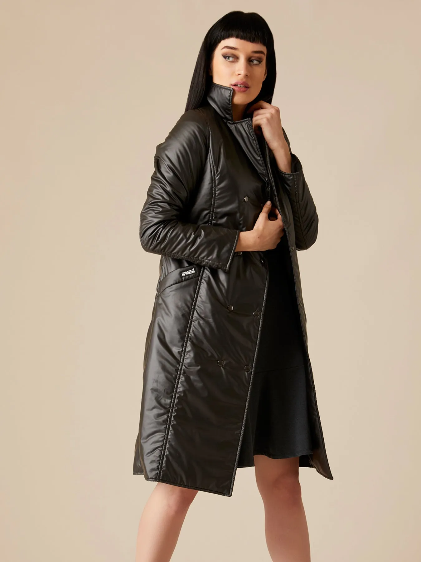 Michela Waterproof Gabardine and Thindown Coat, Charcoal