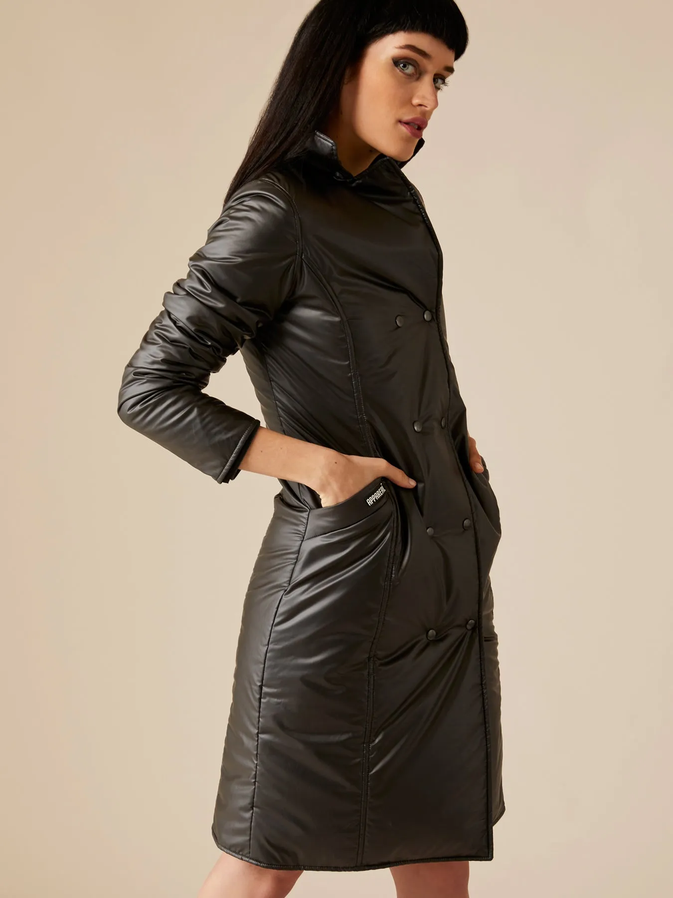 Michela Waterproof Gabardine and Thindown Coat, Charcoal