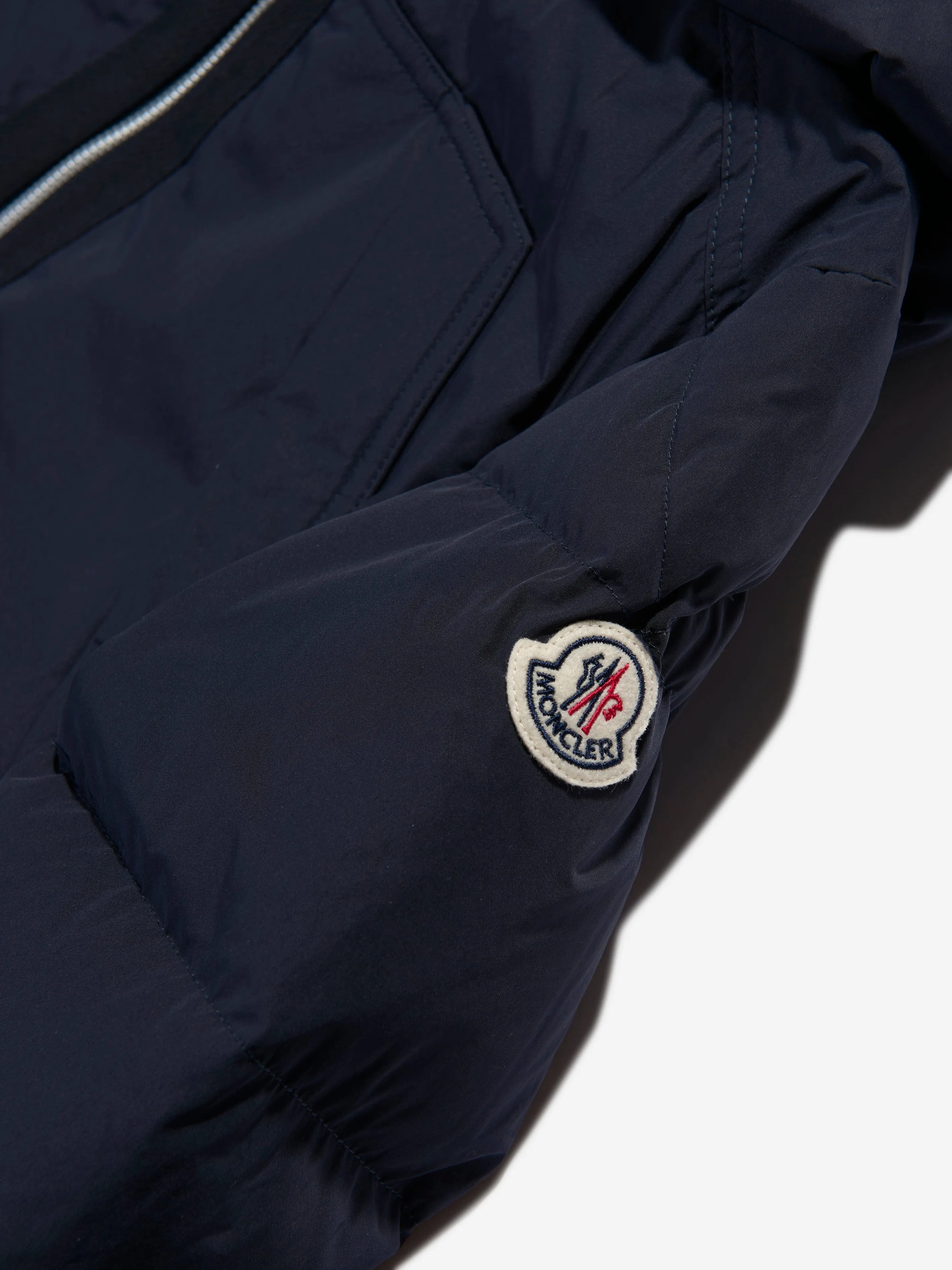 Moncler Enfant Boys Down Padded Truyere Long Parka in Navy