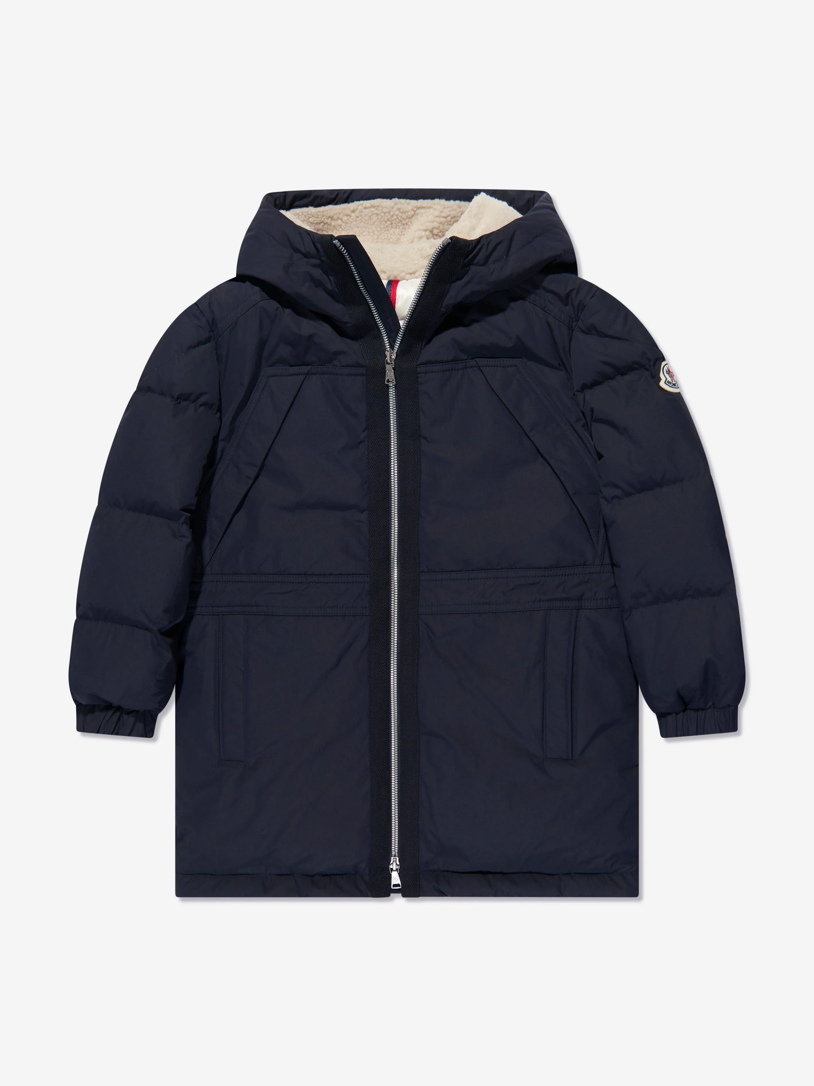 Moncler Enfant Boys Down Padded Truyere Long Parka in Navy