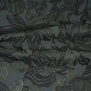 Muted Grey Green Metallic Cloqué (A 1.25m Piece)