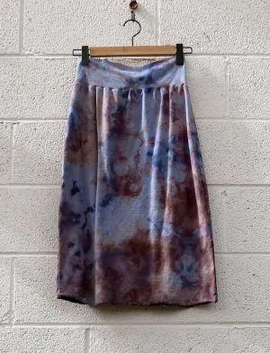 OOAK - Pencil Below Knee Skirt / M / Med Stretch Hemp / Ice Dye (69)