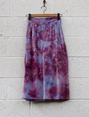 OOAK - Pencil Below Knee Skirt / S / Light Hemp / Ice Dye (64)