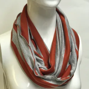 Orange and Oatmeal Stripe Eternity Scarf